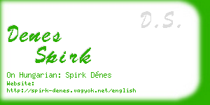 denes spirk business card